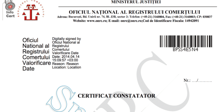 Cât timp durează procesul de obținere a unui certificat constatator online?